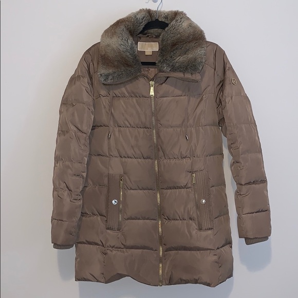Michael Kors Truffle Faux Fur Puffer Jacket - Picture 2 of 8